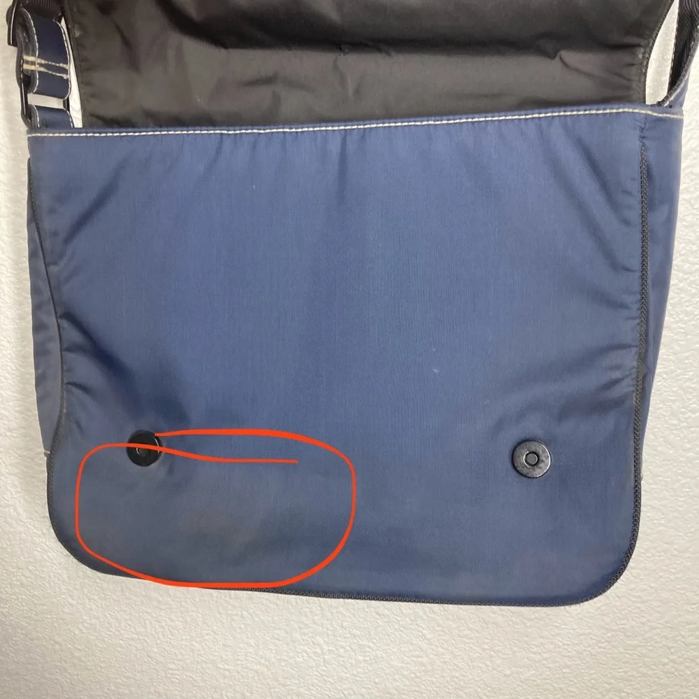 Polo Jeans Ralph Lauren Nylon Messenger Bag Navy Blue Ajustable Strap 14x10